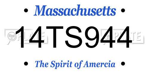 14TS944 Massachusetts License Plate
