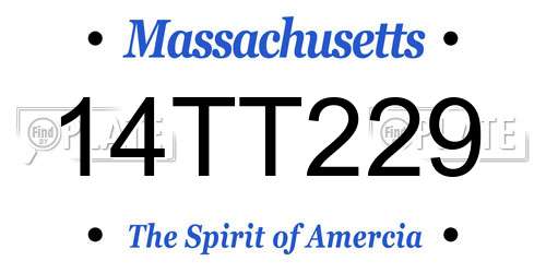 14TT229 Massachusetts License Plate