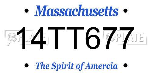 14TT677 Massachusetts License Plate