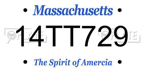 14TT729 Massachusetts License Plate