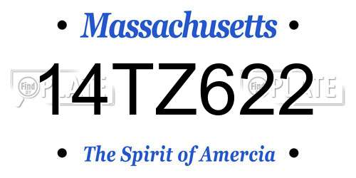 14TZ622 Massachusetts License Plate
