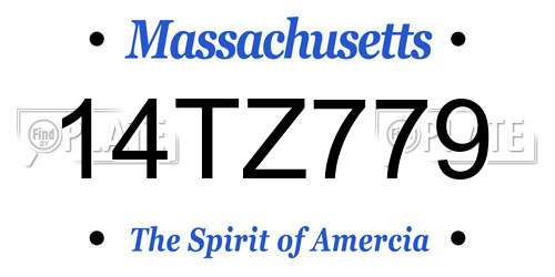 14TZ779 Massachusetts License Plate