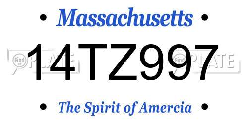 14TZ997 Massachusetts License Plate