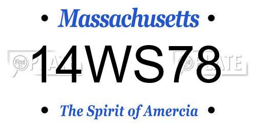 14WS78 Massachusetts License Plate