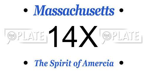 14X Massachusetts License Plate
