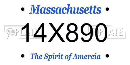 14X890 Massachusetts License Plate