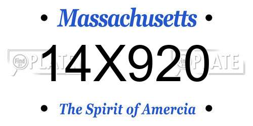 14X920 Massachusetts License Plate