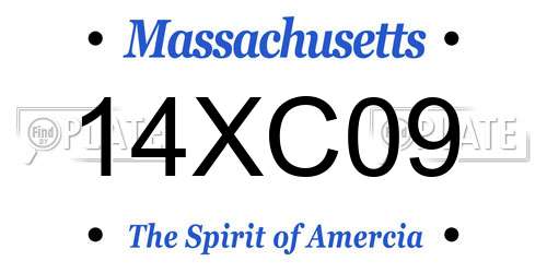 14XC09 Massachusetts License Plate