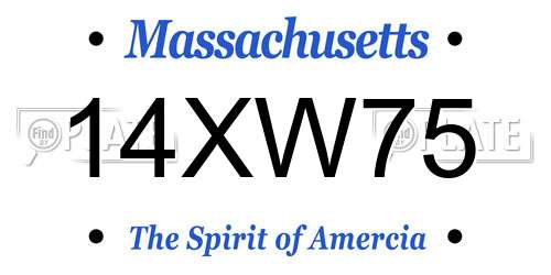 14XW75 Massachusetts License Plate
