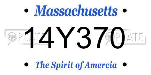 14Y370 Massachusetts License Plate