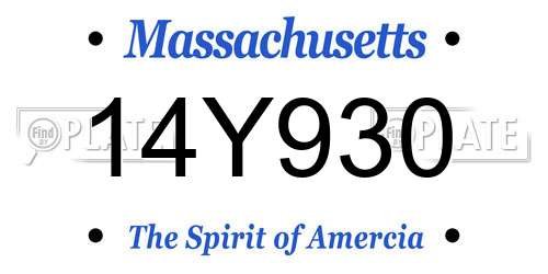 14Y930 Massachusetts License Plate