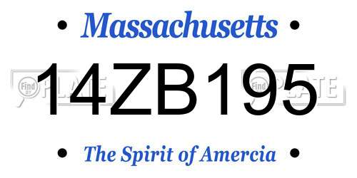 14ZB195 Massachusetts License Plate