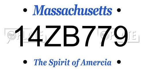 14ZB779 Massachusetts License Plate