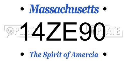 14ZE90 Massachusetts License Plate