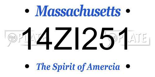 14ZI251 Massachusetts License Plate