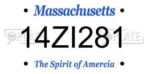 14ZI281 Massachusetts License Plate