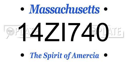 14ZI740 Massachusetts License Plate
