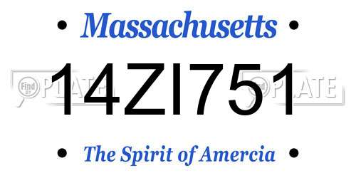 14ZI751 Massachusetts License Plate