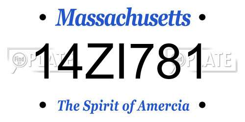 14ZI781 Massachusetts License Plate