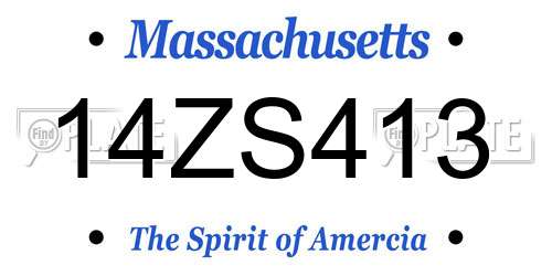 14ZS413 Massachusetts License Plate