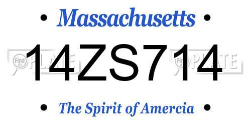 14ZS714 Massachusetts License Plate