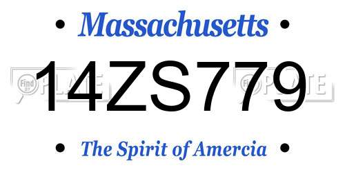 14ZS779 Massachusetts License Plate