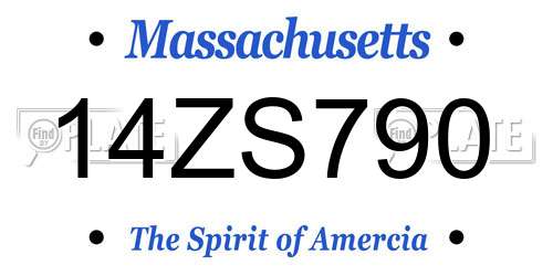 14ZS790 Massachusetts License Plate
