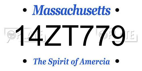 14ZT779 Massachusetts License Plate