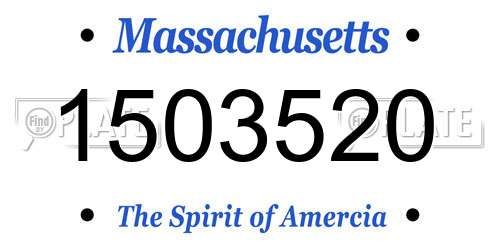 1503520 Massachusetts License Plate