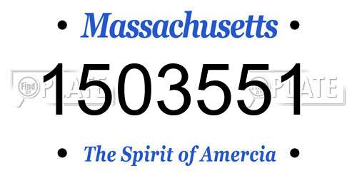 1503551 Massachusetts License Plate