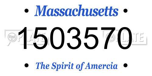 1503570 Massachusetts License Plate