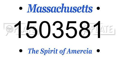1503581 Massachusetts License Plate