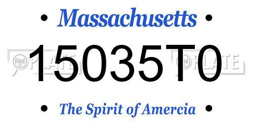 15035T0 Massachusetts License Plate