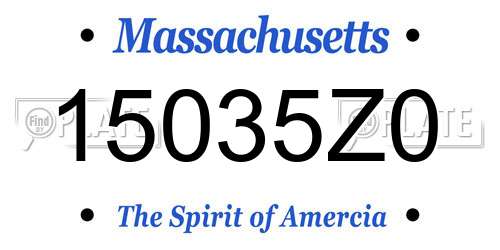 15035Z0 Massachusetts License Plate