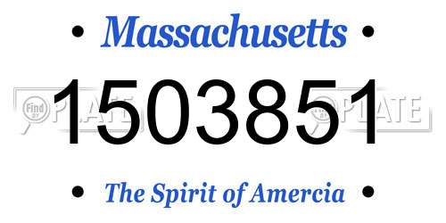 1503851 Massachusetts License Plate