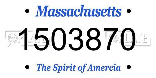 1503870 Massachusetts License Plate