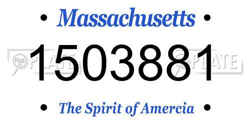 1503881 Massachusetts License Plate