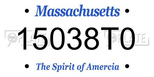 15038T0 Massachusetts License Plate