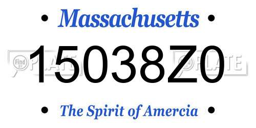 15038Z0 Massachusetts License Plate