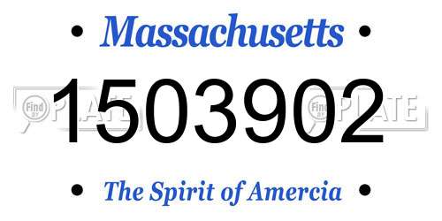 1503902 Massachusetts License Plate