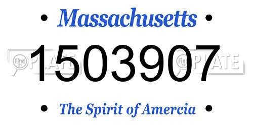 1503907 Massachusetts License Plate