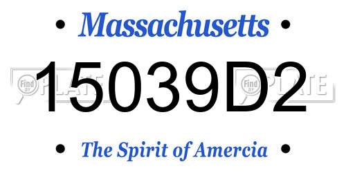 15039D2 Massachusetts License Plate