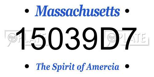 15039D7 Massachusetts License Plate
