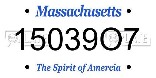 15039O7 Massachusetts License Plate