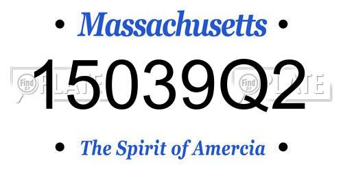 15039Q2 Massachusetts License Plate