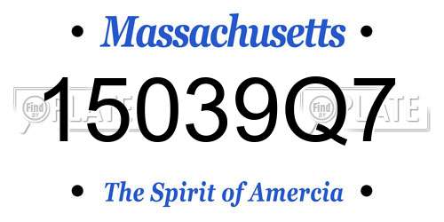 15039Q7 Massachusetts License Plate