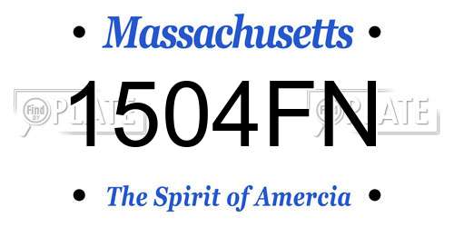 1504FN Massachusetts License Plate