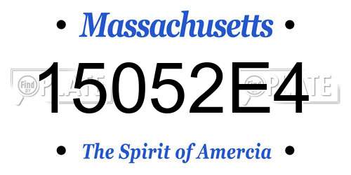 15052E4 Massachusetts License Plate