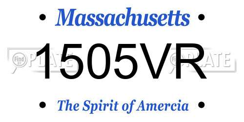 1505VR Massachusetts License Plate