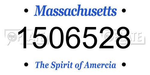 1506528 Massachusetts License Plate